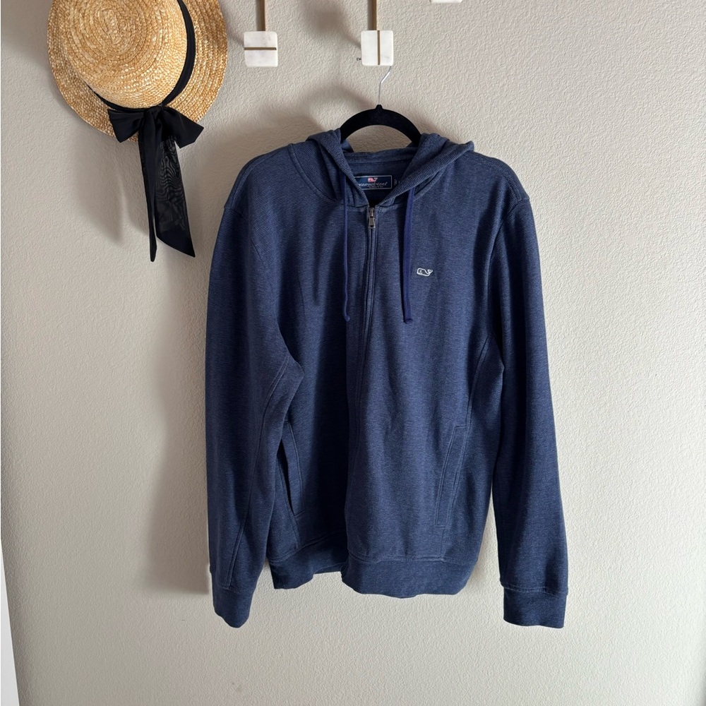 Men's Vineyard Vines Blue Full Zip Hoodie Large
